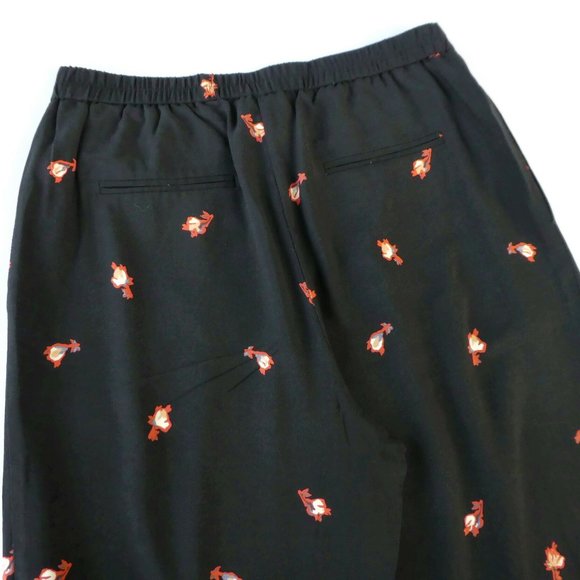 Ett Twa Trouser Pants Wide Leg Crop Floral Elastic Waistband Pull On Boho S - Picture 8 of 12
